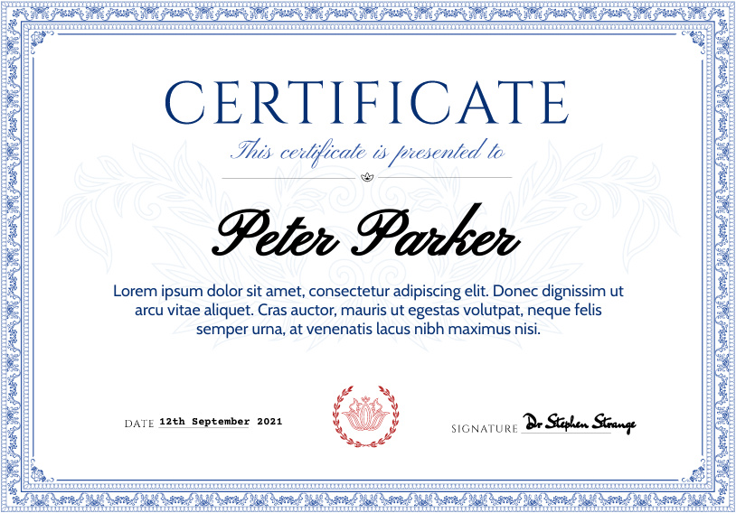 online certificate maker templates